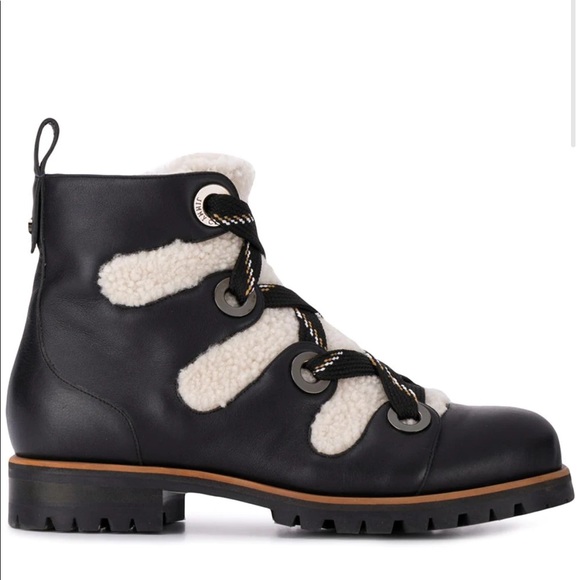 NEW JIMMY CHOO Bei Ankle Leather Combat Boots - Picture 5 of 16